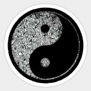 Yin and Yang, people at the market Sticker